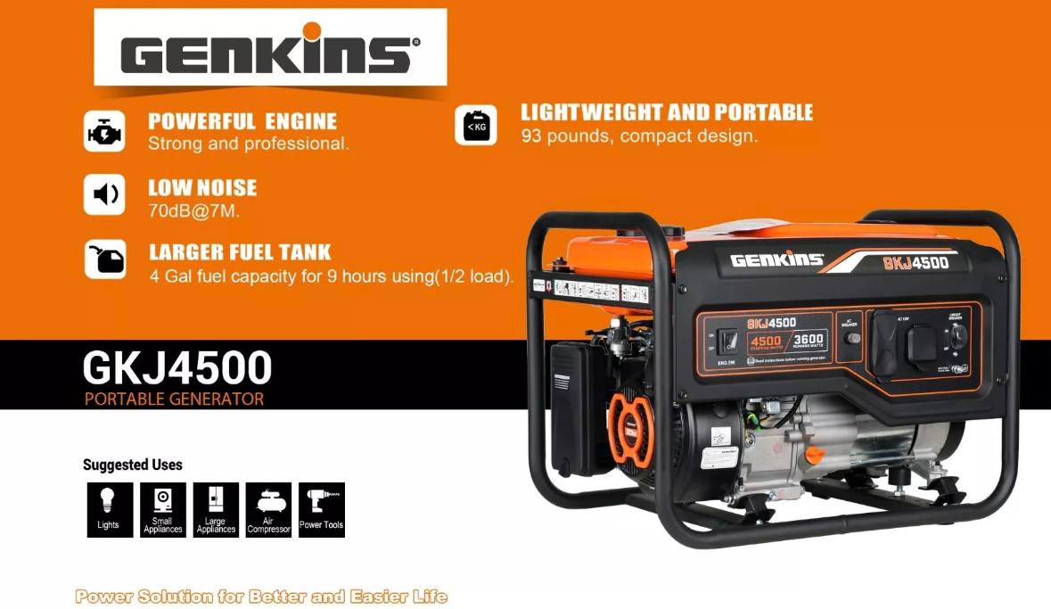 GENKINS 4500W - Generador Eléctrico a Gasolina