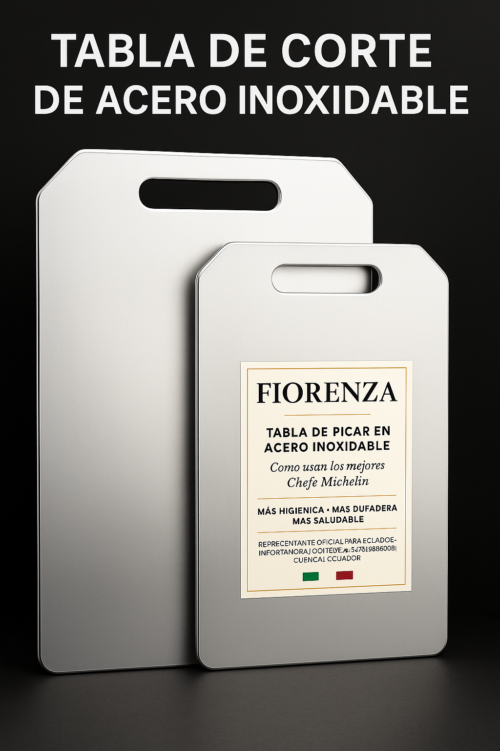 FIORENZA | TABLA DE PICAR PREMIUM ACERO INOXIDABLE