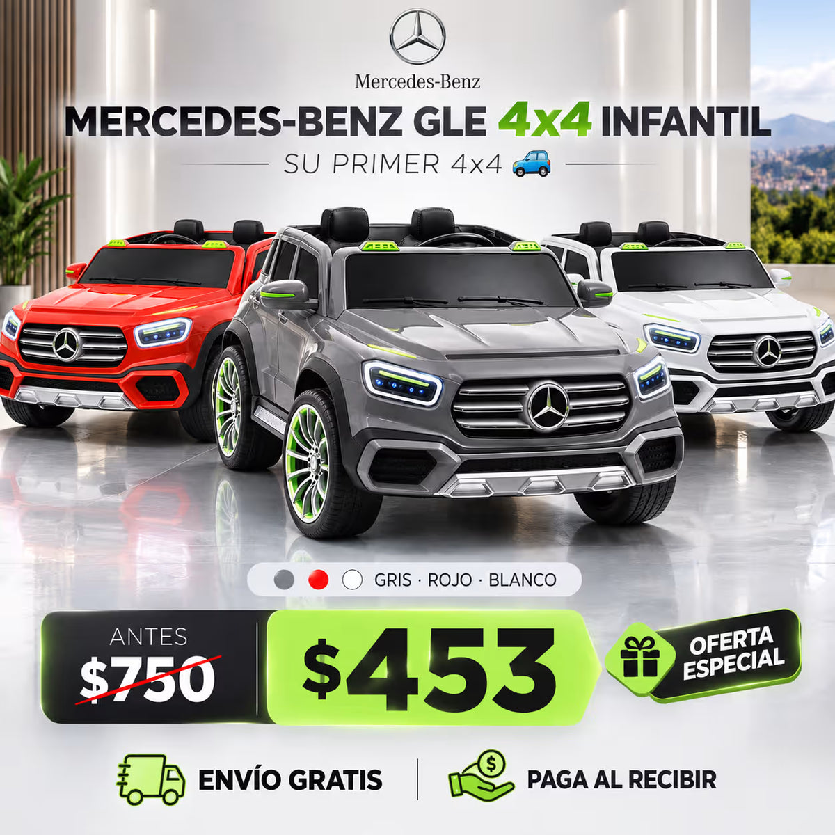 Carro a Batería Mercedes-Benz GLE Infantil | Control Parental, Luces LED y Bluetooth