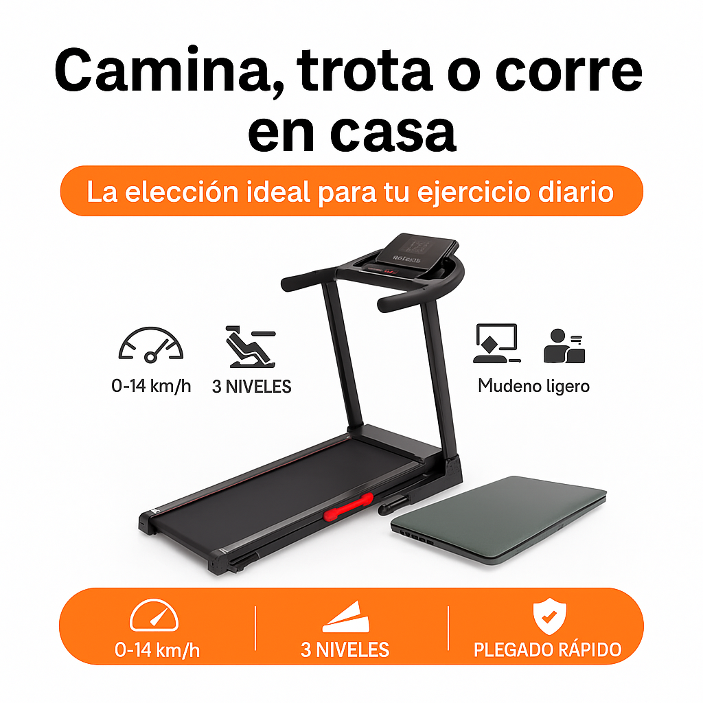 Caminadora Eléctrica Plegable 2.5HP | 3 Niveles de Inclinación 🚚