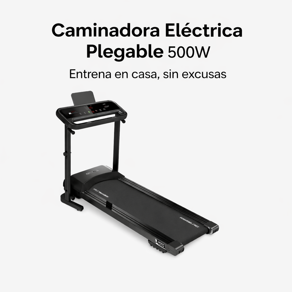 Caminadora Eléctrica Plegable 500w c/ Bluetooth, Parlante, 3 Niveles de Inclinación