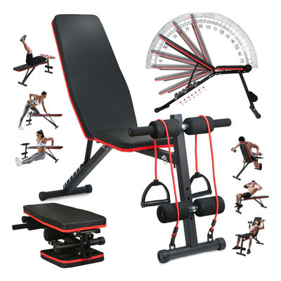Banco Multifuncional Gym 7 Posiciones + Bandas | Envío GRATIS