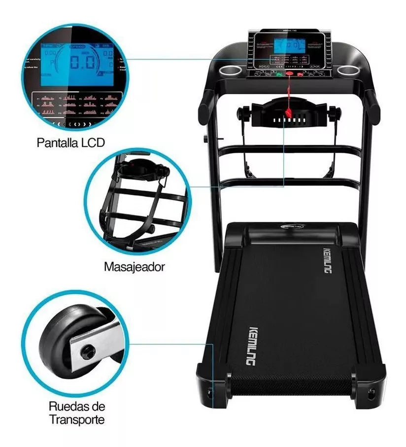 Caminadora Plegable 2HP con Cinturón Masajeador