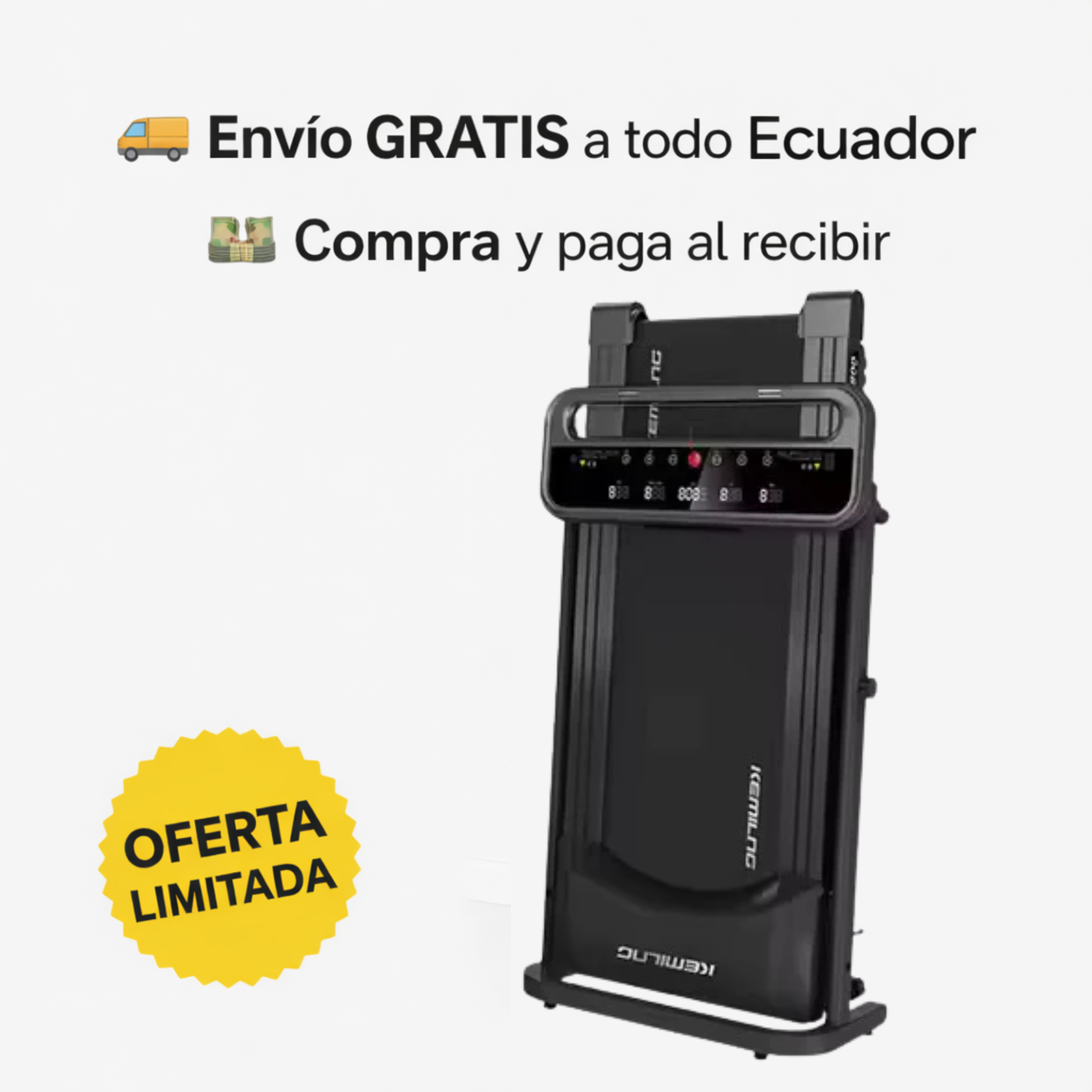 Caminadora Eléctrica Plegable 500w c/ Bluetooth, Parlante, 3 Niveles de Inclinación
