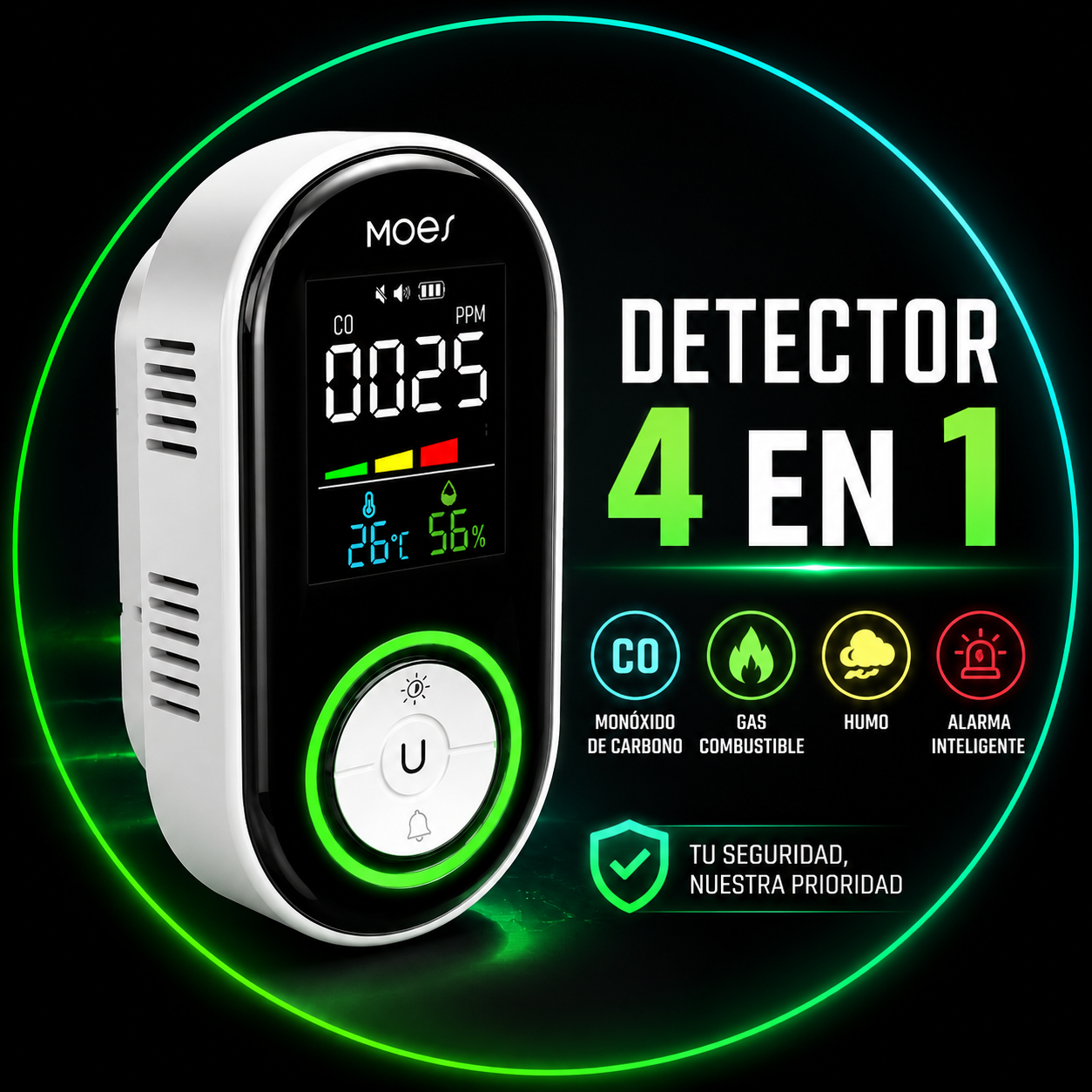 DETECTOR DE GASES 4 EN 1