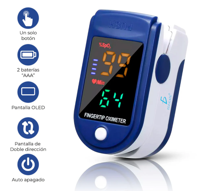 Oxímetro de Pulso GLUCOMAX™ – Medición Precisa de Oxígeno y Pulso | Envío Gratis y Pago Contra Entrega