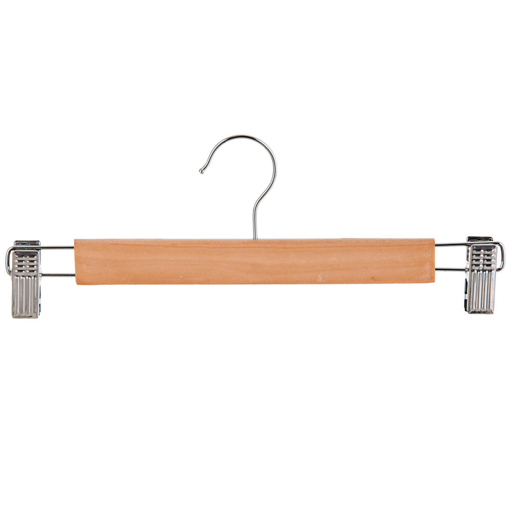 Armadores de Madera con Pinzas Metálicas – Para Pantalones y Faldas (Docena)